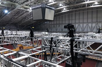 GIS Elektrokettenzüge tragen Traverse in Stadion