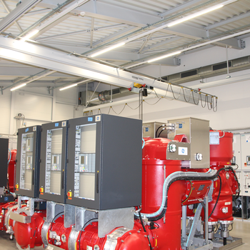 GISKB Light Crane System in Transformer Room GISKB crane system with intermediate structure on one side for optimum use of space