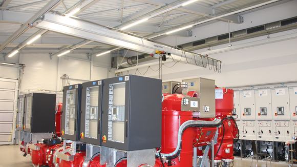 GISKB Light Crane System in Transformer Room GISKB crane system with intermediate structure on one side for optimum use of space