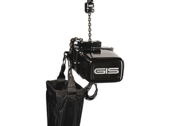 Motor als Aufbaukettenzug für Bühnenbau