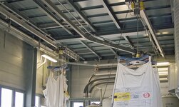 Hängebahn Big-Bag Transport Kran wird eingesetzt für den Gütertransport in der Nahrungsmittelproduktion
