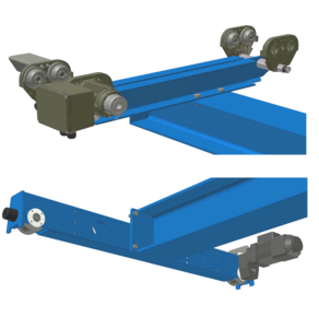 Rollenkasten und Kopfträger für Hallenkrane