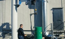 Säulendrehkran IPE mit Elektrokettenzug Drehkran mit Stahlausleger für grosse Traglasten